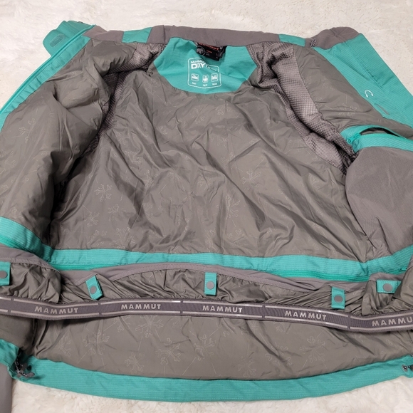 Mammut Stony HS Thermo Ski Jacket Blue Green Womens Size L - Picture 8 of 9
